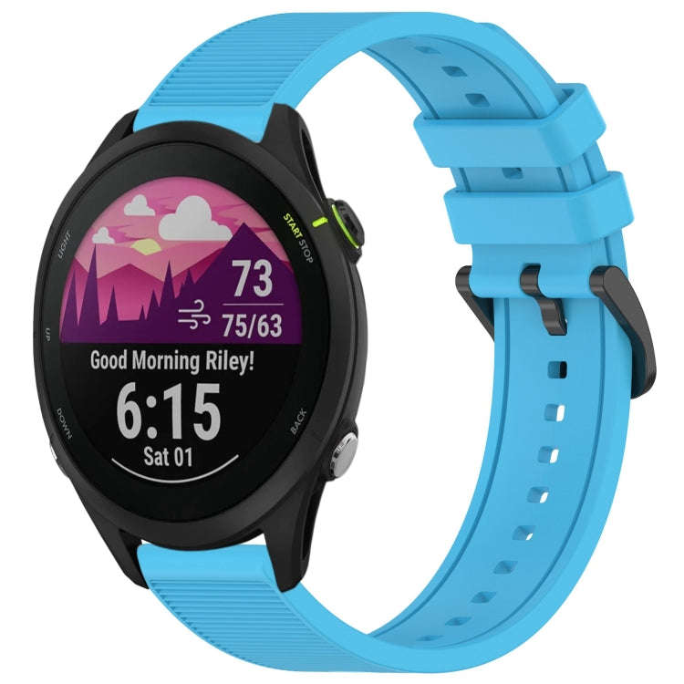 For Garmin Forerunner 255 22mm Textured Silicone Solid Color Watch Band(Sky Blue)