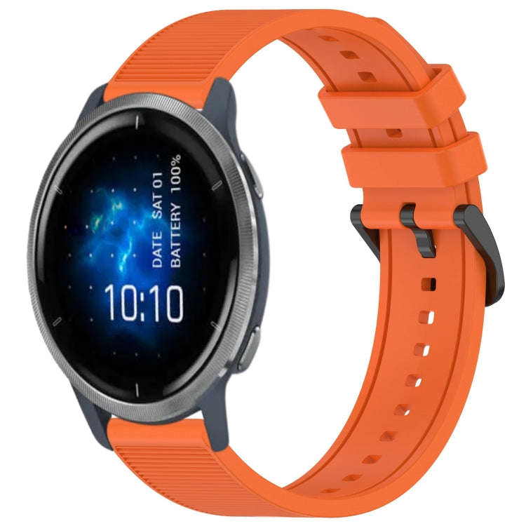 For Garmin Venu 2 22mm Textured Silicone Solid Color Watch Band(Orange)