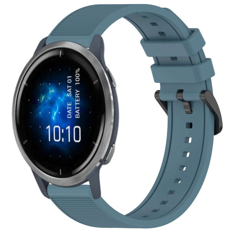 For Garmin Venu 2 22mm Textured Silicone Solid Color Watch Band(Rock Cyan)
