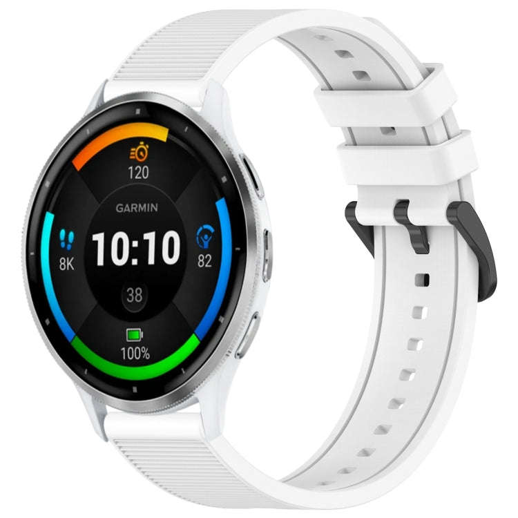 For Garmin Venu 3 22mm Textured Silicone Solid Color Watch Band(White)