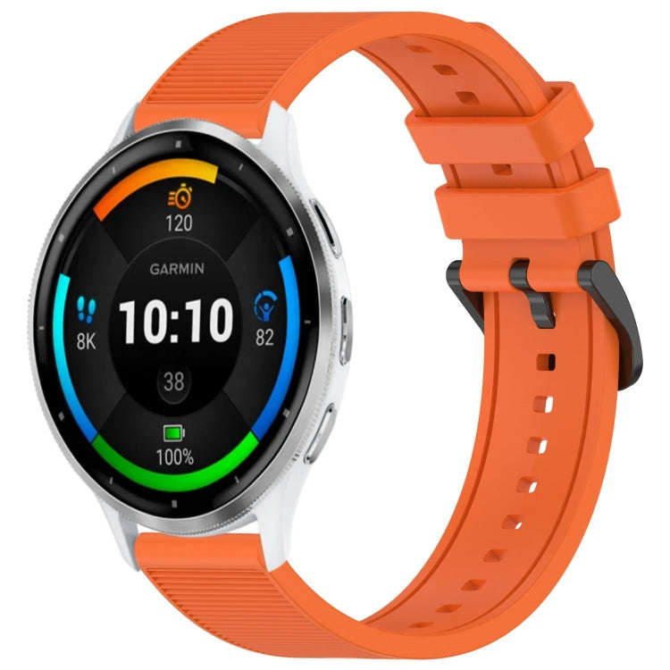 For Garmin Venu 3 22mm Textured Silicone Solid Color Watch Band(Orange)