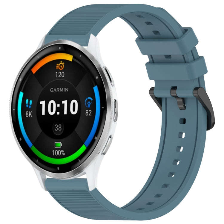 For Garmin Venu 3 22mm Textured Silicone Solid Color Watch Band(Rock Cyan)