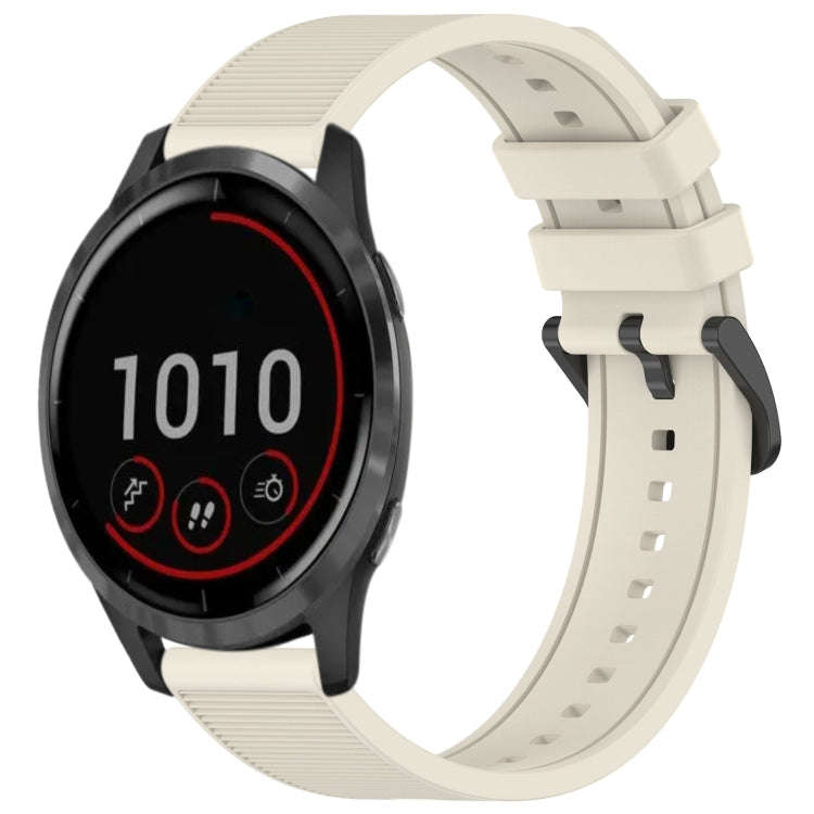 For Garmin Vivoactive 4 22mm Textured Silicone Solid Color Watch Band(Starlight)