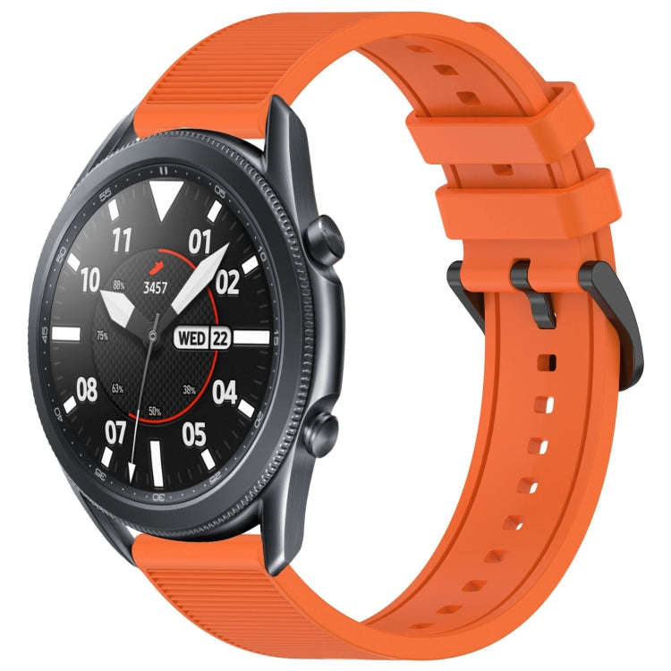For Samsung Galaxy Watch3 45mm 22mm Textured Silicone Solid Color Watch Band(Orange)