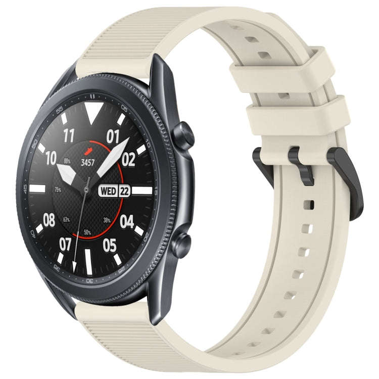 For Samsung Galaxy Watch3 45mm 22mm Textured Silicone Solid Color Watch Band(Starlight)