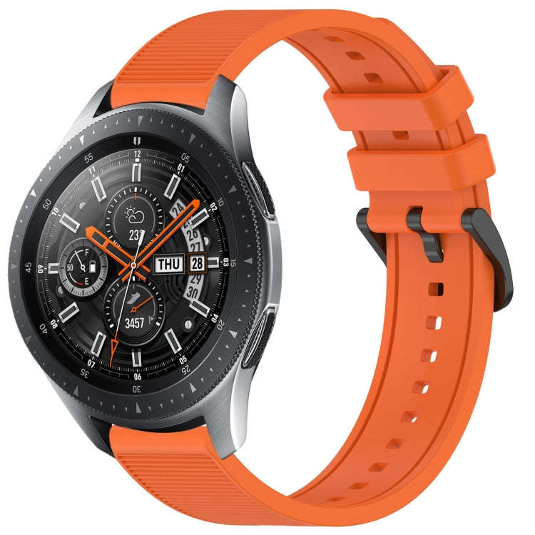 For Samsung Galaxy Watch 46mm 22mm Textured Silicone Solid Color Watch Band(Orange)