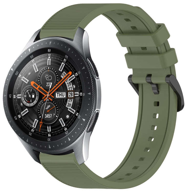 For Samsung Galaxy Watch 46mm 22mm Textured Silicone Solid Color Watch Band(Green)