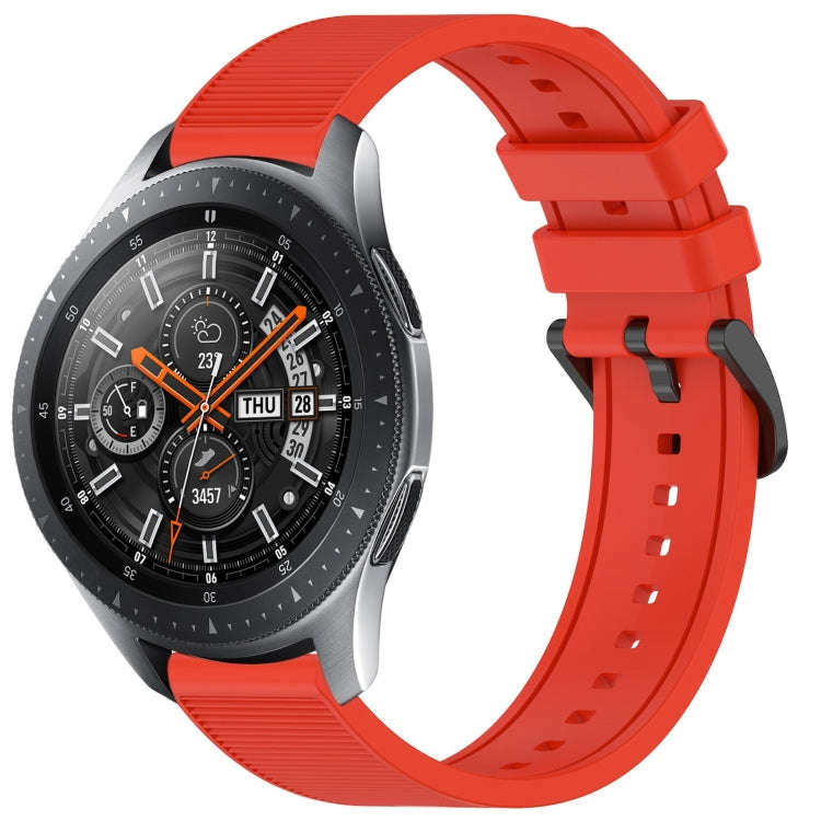 For Samsung Galaxy Watch 46mm 22mm Textured Silicone Solid Color Watch Band(Red)