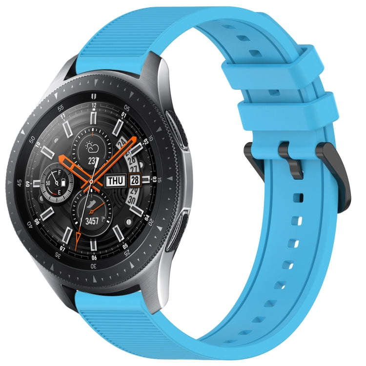 For Samsung Galaxy Watch 46mm 22mm Textured Silicone Solid Color Watch Band(Sky Blue)