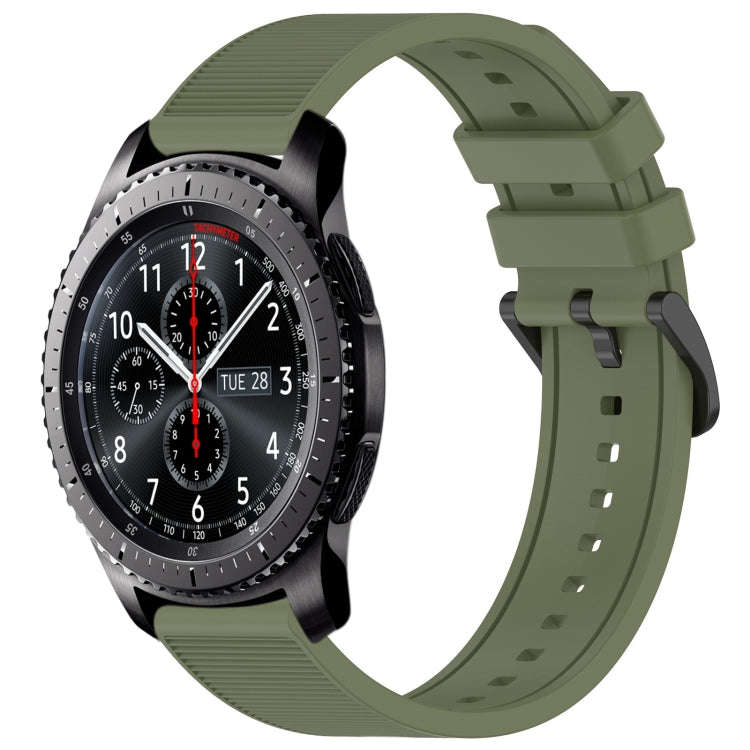 For Samsung Gear S3 Frontier 22mm Textured Silicone Solid Color Watch Band(Green)