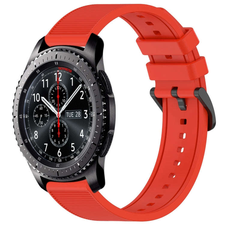 For Samsung Gear S3 Frontier 22mm Textured Silicone Solid Color Watch Band(Red)