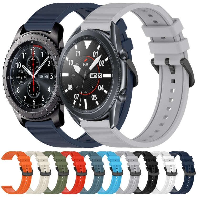 For Samsung Gear S3 Frontier 22mm Textured Silicone Solid Color Watch Band(Red)