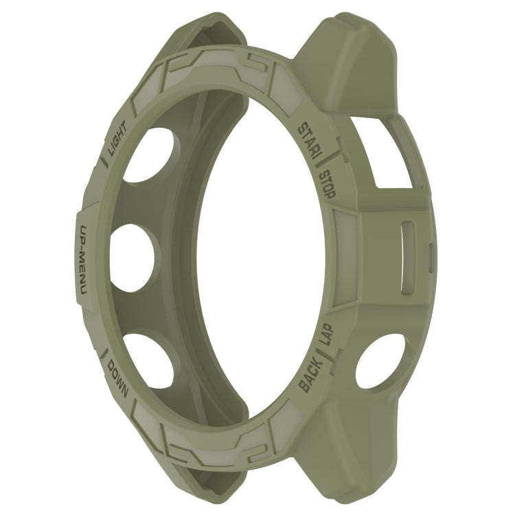 For Garmin Quatix 7 Pro Armored Hollow Half Pack TPU Watch Protective Case(Green)