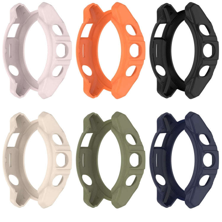 For Garmin Quatix 7 Pro Armored Hollow Half Pack TPU Watch Protective Case(Black)