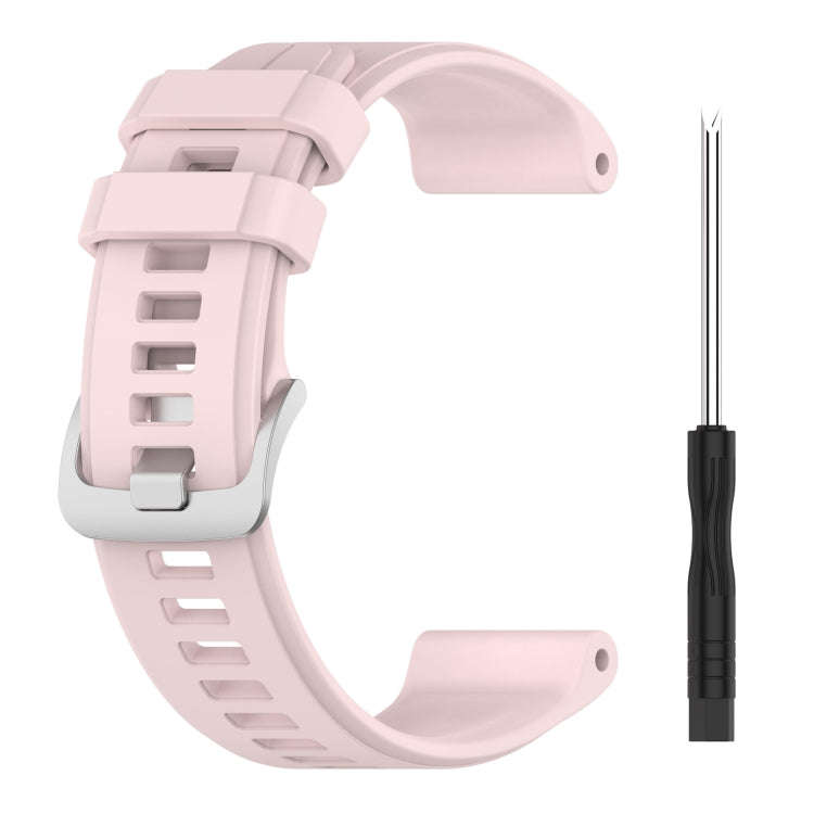 For Garmin  Instinct 2 Solar Solid Color Sports Silicone Watch Band(Pink)