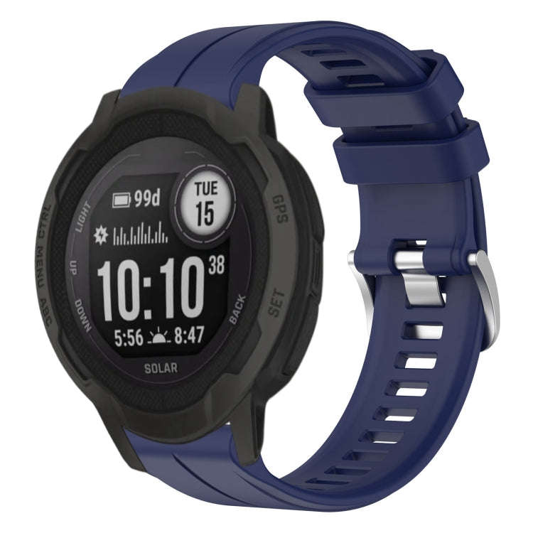 For Garmin  Instinct 2 Solar Solid Color Sports Silicone Watch Band(Midnight Blue)