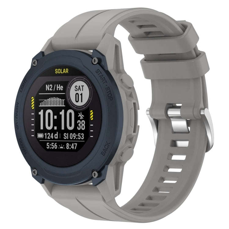 For Garmin Descent G1 Solar Letel Solid Color Sports Silicone Watch Band(Grey)