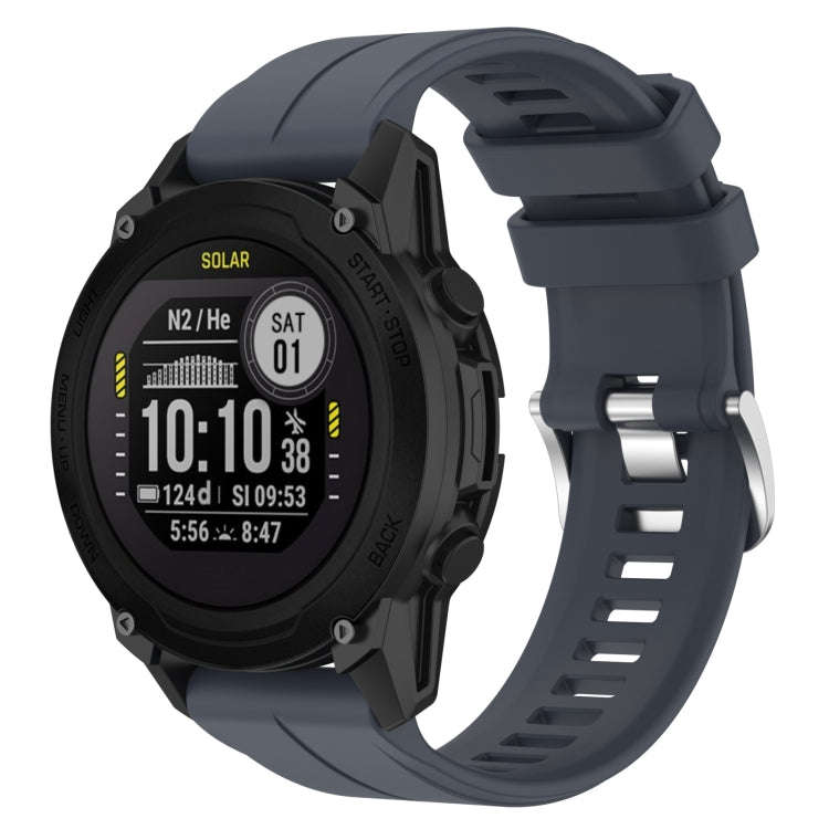 For Garmin Descent G1 Solar Letel Solid Color Sports Silicone Watch Band(Rock Cyan)