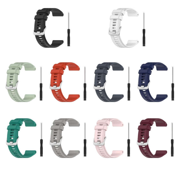 For Garmin Descent G1 Solar Letel Solid Color Sports Silicone Watch Band(Pink)
