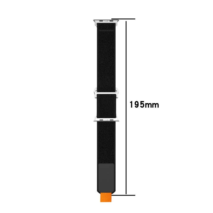 For Apple Watch Series 7 41mm Double Hook and Loop Faster Nylon Watch Band(Black)