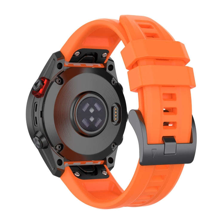 For Garmin Fenix 7 Solar / Sapphire Solar Solid Color Black Buckle Silicone Quick Release Watch B...