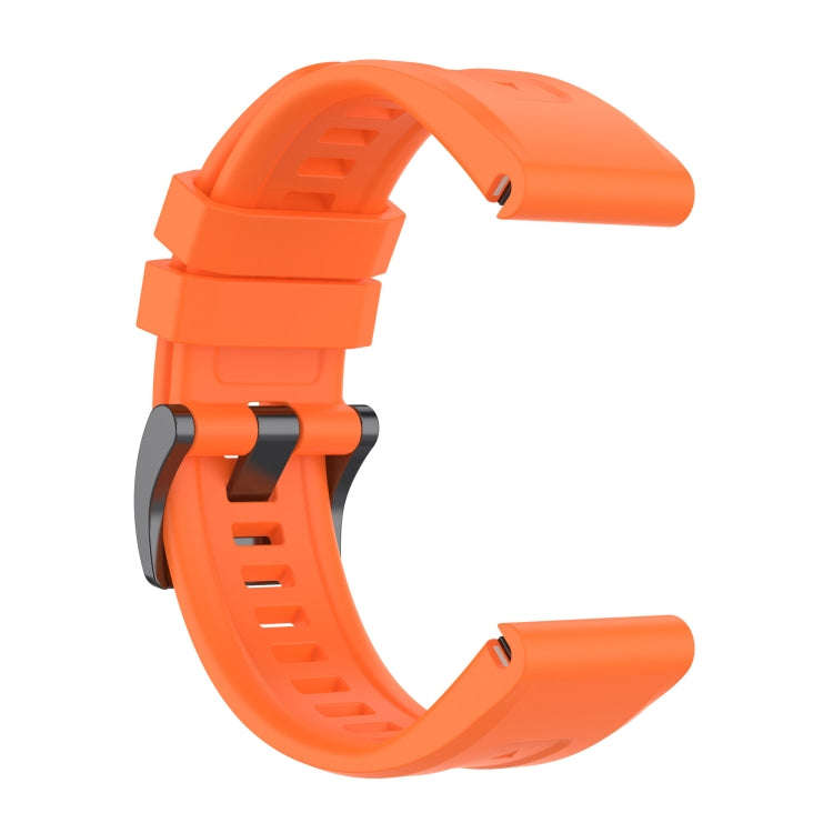 For Garmin Fenix 7 Solar / Sapphire Solar Solid Color Black Buckle Silicone Quick Release Watch B...