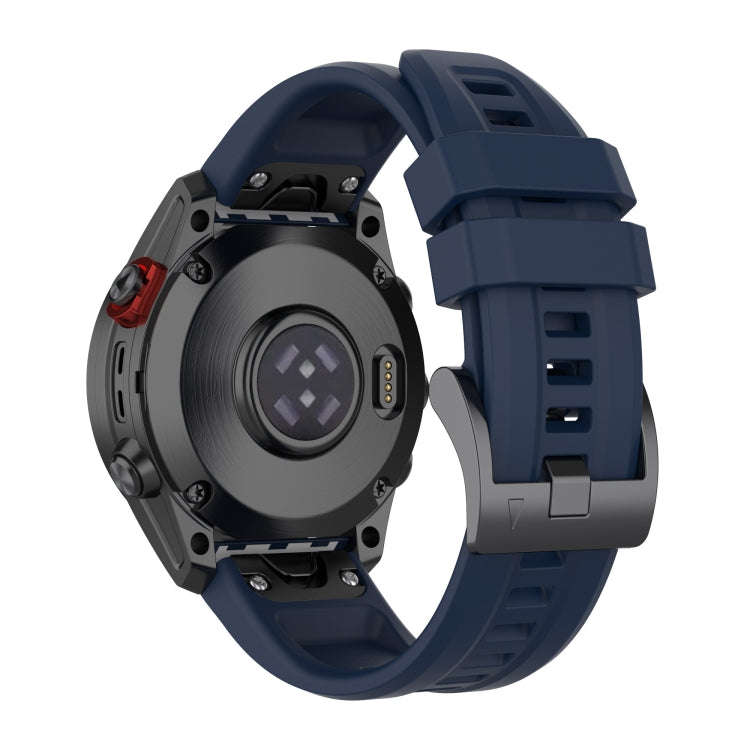 For Garmin Fenix 7 Solar / Sapphire Solar Solid Color Black Buckle Silicone Quick Release Watch B...