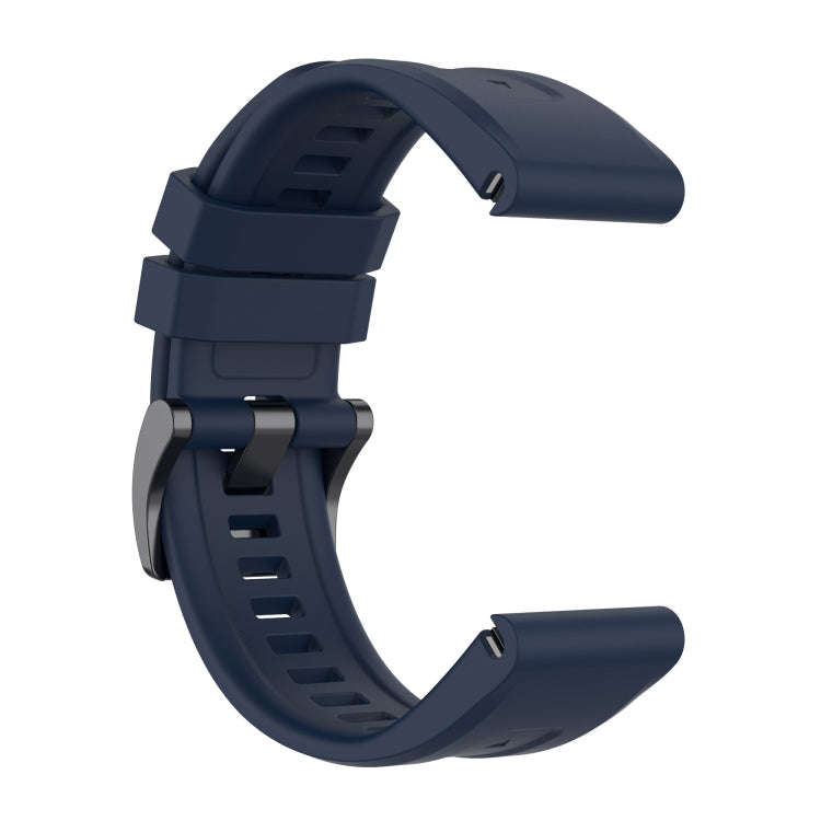 For Garmin Fenix 7 Solar / Sapphire Solar Solid Color Black Buckle Silicone Quick Release Watch B...