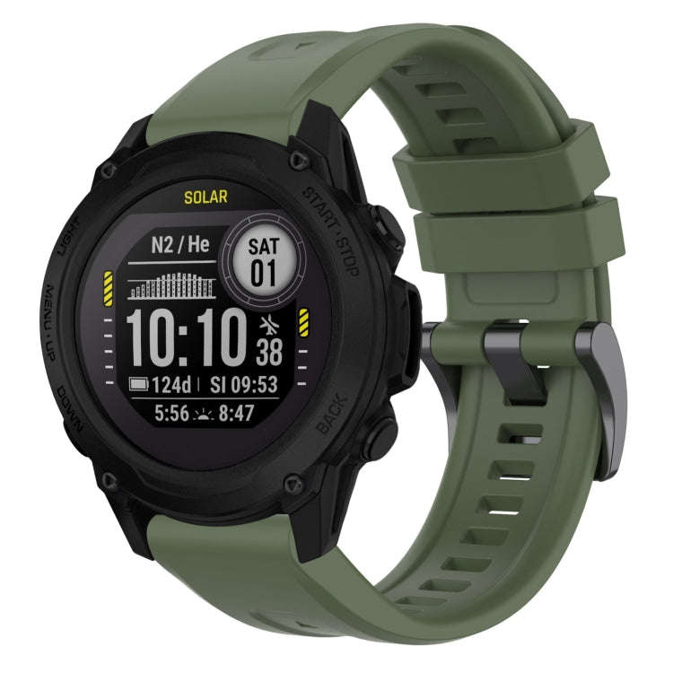 For Garmin Descent G1 / G1 Solar Solid Color Black Buckle Silicone Quick Release Watch Band(Dark ...