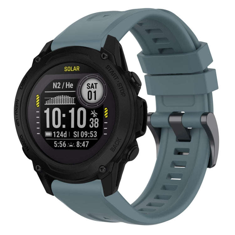 For Garmin Descent G1 / G1 Solar Solid Color Black Buckle Silicone Quick Release Watch Band(Rock ...