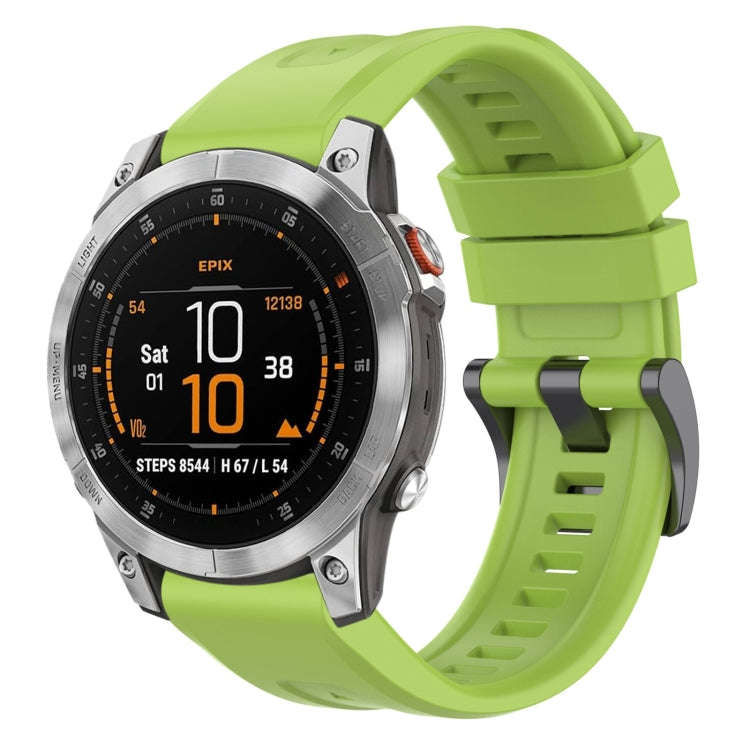 For Garmin Epix Gen2 / Epix Pro Gen2 47mm Solid Color Black Buckle Silicone Quick Release Watch B...
