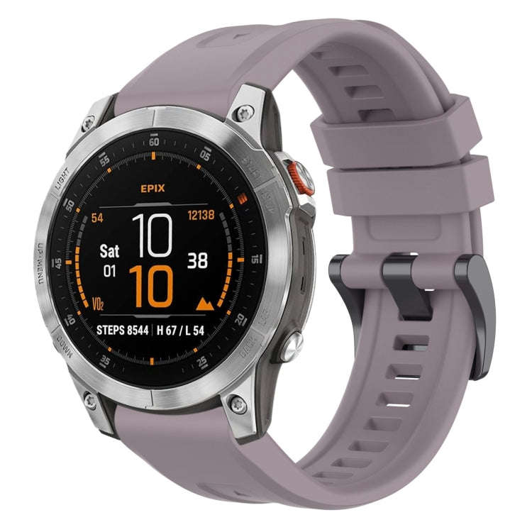 For Garmin Epix Gen2 / Epix Pro Gen2 47mm Solid Color Black Buckle Silicone Quick Release Watch B...
