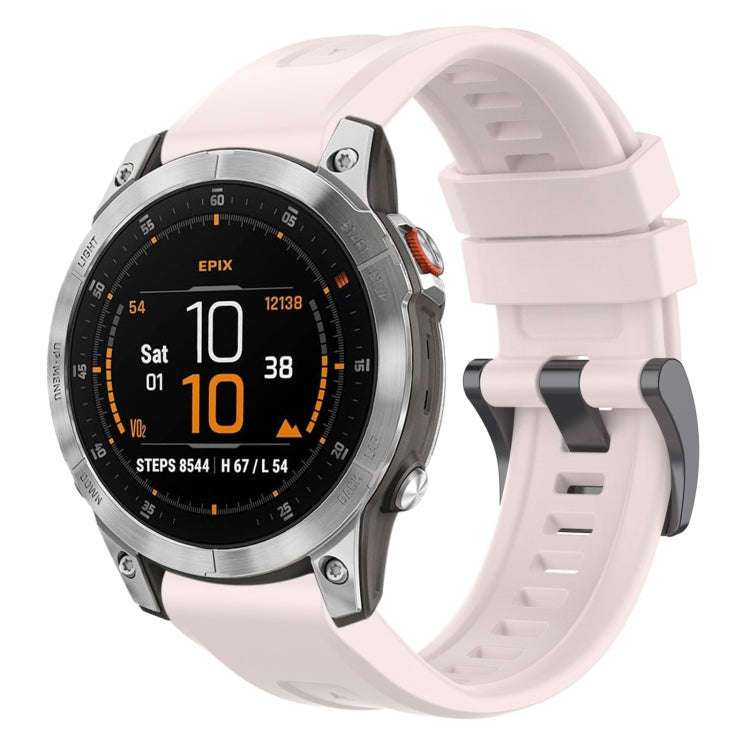 For Garmin Epix Gen2 / Epix Pro Gen2 47mm Solid Color Black Buckle Silicone Quick Release Watch B...