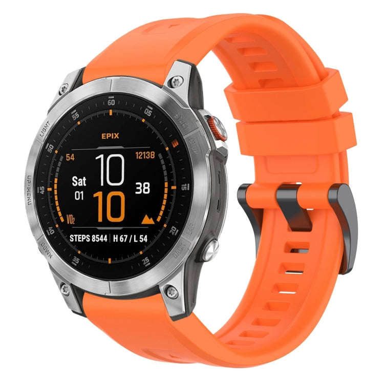 For Garmin Epix Gen2 / Epix Pro Gen2 47mm Solid Color Black Buckle Silicone Quick Release Watch B...