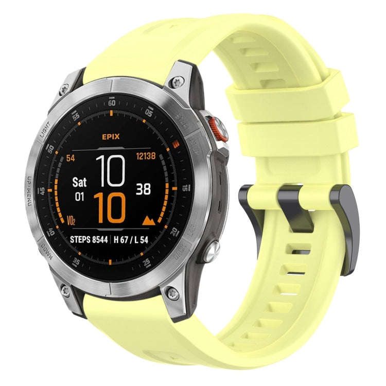 For Garmin Epix Gen2 / Epix Pro Gen2 47mm Solid Color Black Buckle Silicone Quick Release Watch B...