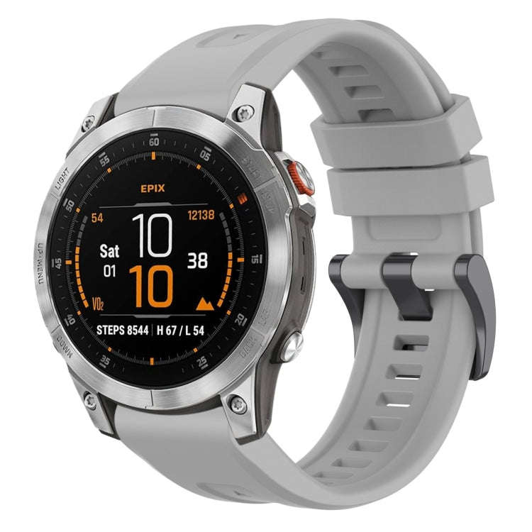 For Garmin Epix Gen2 / Epix Pro Gen2 47mm Solid Color Black Buckle Silicone Quick Release Watch B...