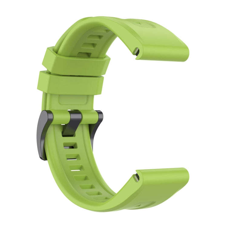 For Garmin Instinct 2 / Instinct Solid Color Black Buckle Silicone Quick Release Watch Band(Lime ...