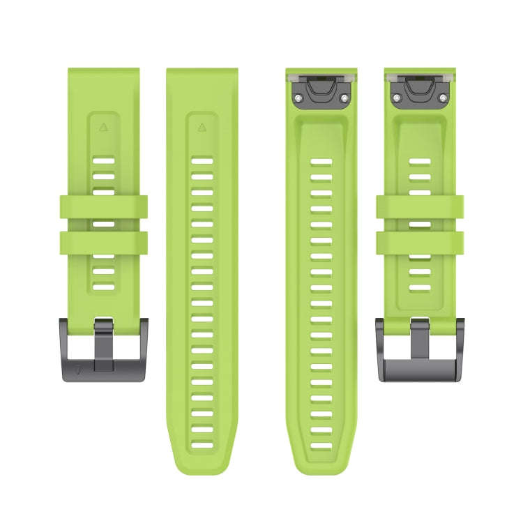For Garmin Instinct 2 / Instinct Solid Color Black Buckle Silicone Quick Release Watch Band(Lime ...