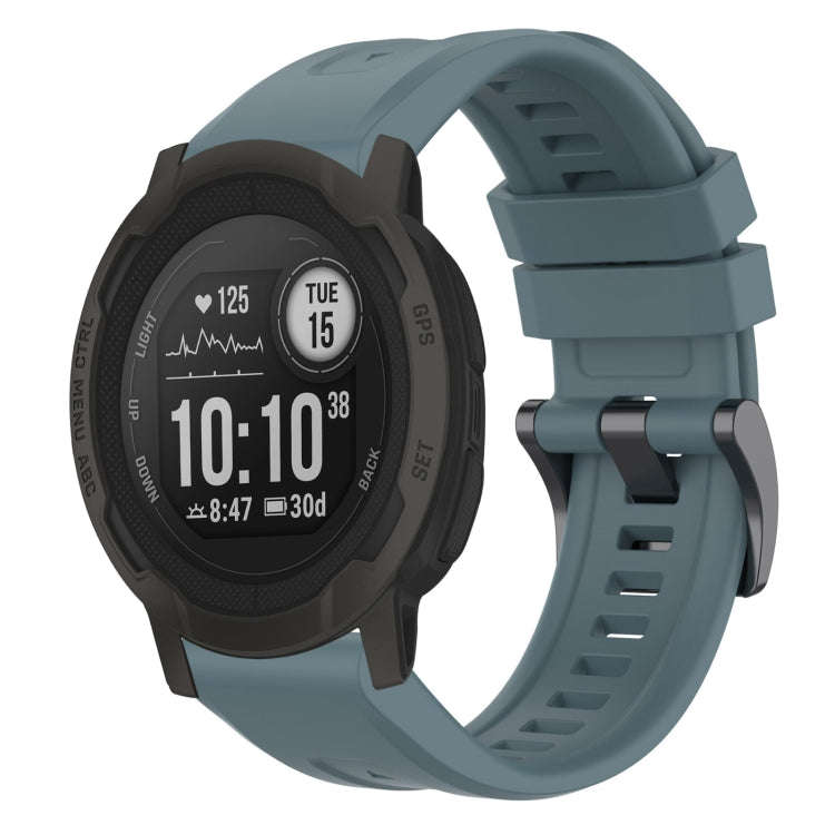 For Garmin Instinct 2 / Instinct Solid Color Black Buckle Silicone Quick Release Watch Band(Rock ...