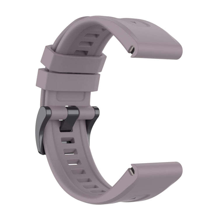 For Garmin Fenix 6 GPS Solid Color Black Buckle Silicone Quick Release Watch Band(Purple)