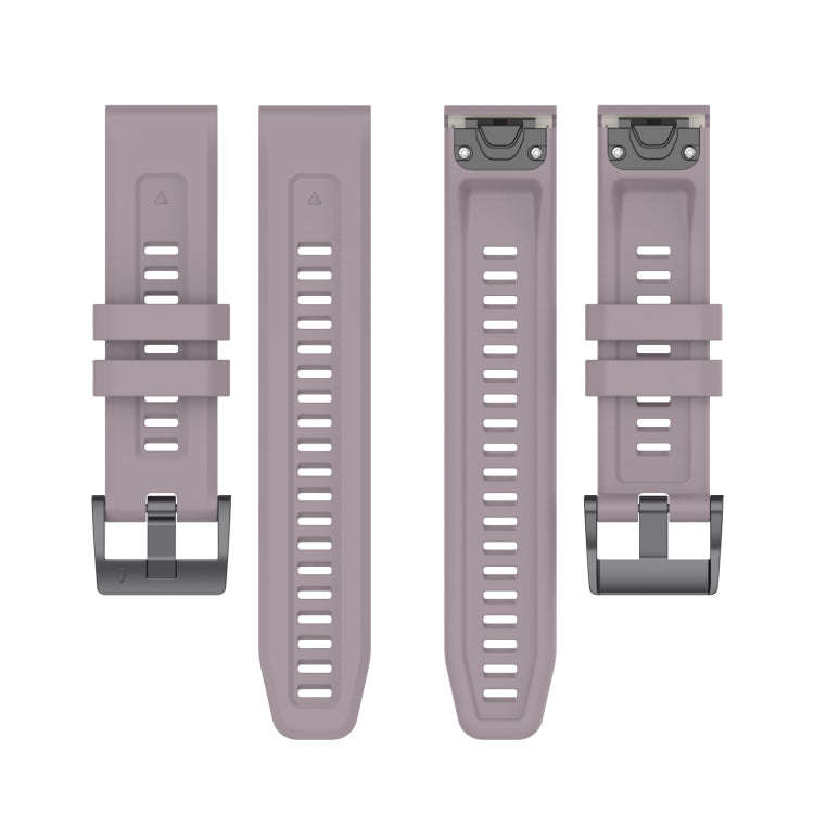 For Garmin Fenix 6 GPS Solid Color Black Buckle Silicone Quick Release Watch Band(Purple)