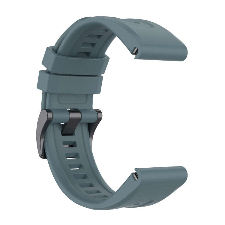 For Garmin Fenix 6 GPS Solid Color Black Buckle Silicone Quick Release Watch Band(Rock Blue)
