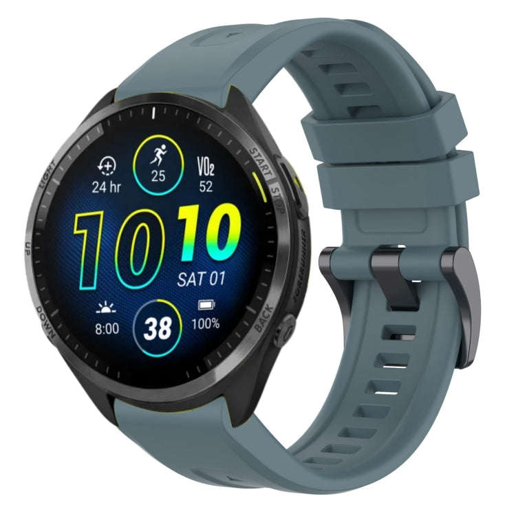 For Garmin Forerunner 965 / 955 / 945 / 935 Solid Color Black Buckle Silicone Quick Release Watch...