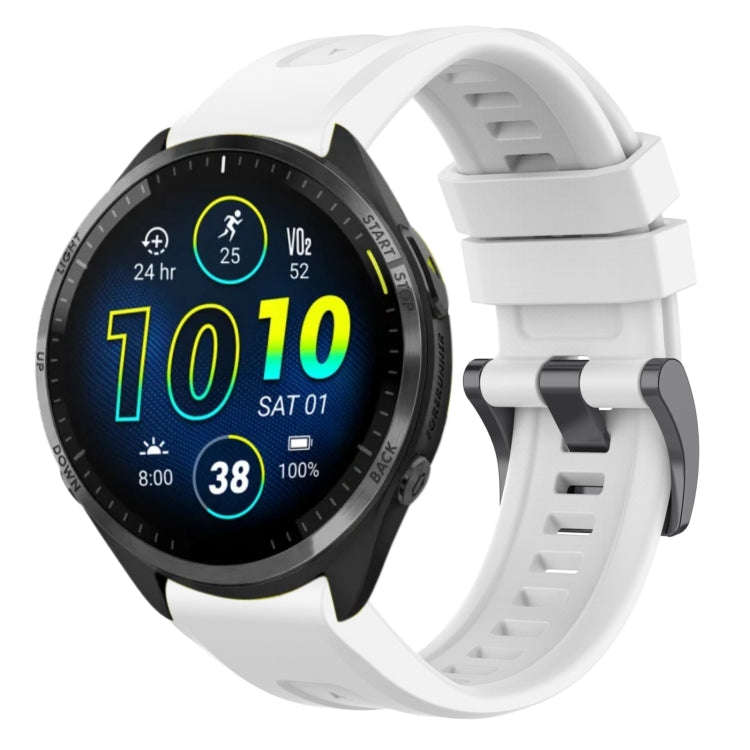 For Garmin Forerunner 965 / 955 / 945 / 935 Solid Color Black Buckle Silicone Quick Release Watch...