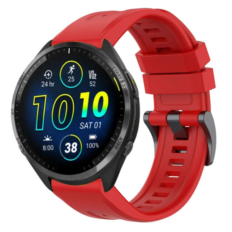 For Garmin Forerunner 965 / 955 / 945 / 935 Solid Color Black Buckle Silicone Quick Release Watch...