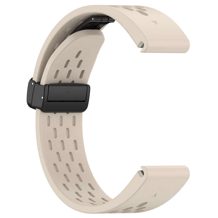 For Garmin Instinct 2 / Instinct 22mm Holes Magnetic Folding Buckle Silicone Watch Band(Starlight)