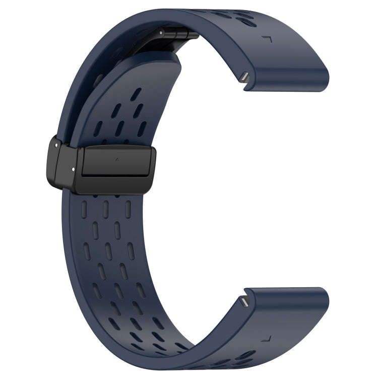 For Garmin Fenix 7 / Fenix 7 Pro 22mm Holes Magnetic Folding Buckle Silicone Watch Band(Midnight)