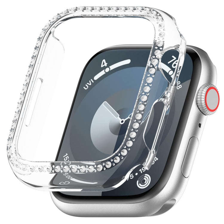 For Apple Watch Series 8 41mm Diamond Hollow PC Watch Case(Transparent)