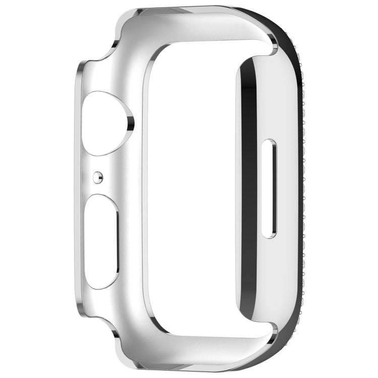For Apple Watch Series 8 41mm Diamond Hollow PC Watch Case(Silver)