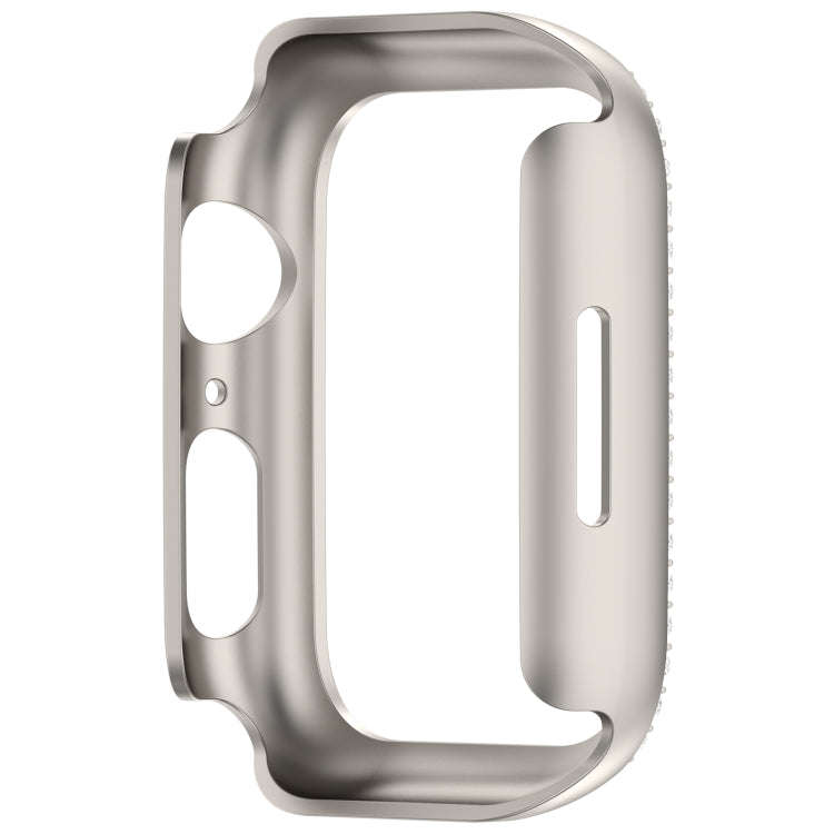 For Apple Watch Series 7 41mm Diamond Hollow PC Watch Case(Starlight)